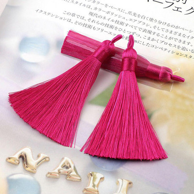 5db/tétel 8cm hosszú Lyukas keverék pamut selyem bojtkefe fülbevaló medálhoz medál szatén bojt barkács ékszerek készítése