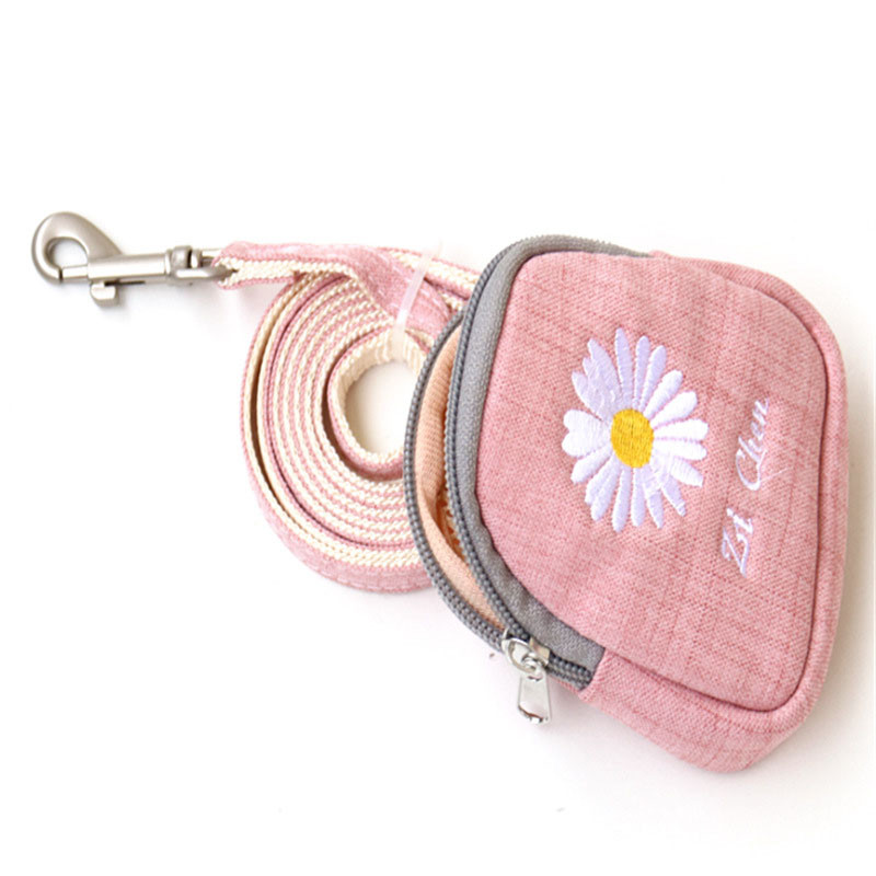 Λουρί γιλέκου με λουρί για λουρί για σκύλους κατοικίδιων ζώων με ρυθμιζόμενη τσάντα σνακ σετ λουριών λουριών λουριών για σκύλους για μικρά σκυλιά Chihuahua Daisy Vest 10A