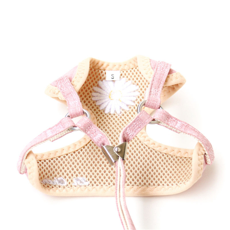 Λουρί γιλέκου με λουρί για λουρί για σκύλους κατοικίδιων ζώων με ρυθμιζόμενη τσάντα σνακ σετ λουριών λουριών λουριών για σκύλους για μικρά σκυλιά Chihuahua Daisy Vest 10A