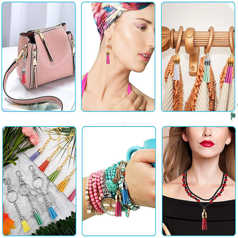 20 buc/lot ciucuri din piele intoarsa breloc ciucuri bricolaj Craciun breloc pandantiv bijuterii de vara confectionare cercei brelocuri Găsire