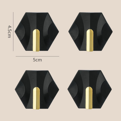 4db Kis Otthoni Fürdőszoba Konyhai Ragasztó Fali Akasztó Könnyű Luxus Geometrikus Rombusz Kulcstáska Akasztó Nincs Lyukasztás Nyom nélkül