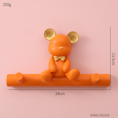 Kreatív medve horog Házvezetőnő a falon Falkabáttartó Kulcstartó Fürdőszoba kiegészítők Kulcstartó Fali kampós ruhaállvány Lakásdekor