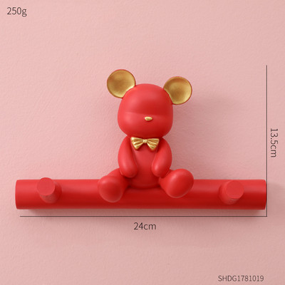 Kreatív medve horog Házvezetőnő a falon Falkabáttartó Kulcstartó Fürdőszoba kiegészítők Kulcstartó Fali kampós ruhaállvány Lakásdekor