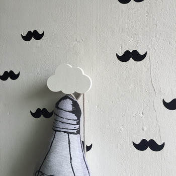 Σκανδιναβικό στυλ κινουμένων σχεδίων Cloud Παιδικό δωμάτιο Ξύλινα αυτοκόλλητα Γάντζος κρεμαστός τοίχος Διακόσμηση σπιτιού Διακόσμηση τοίχου Χειροτεχνία κρεμάστρα κλειδοθήκη τοίχου