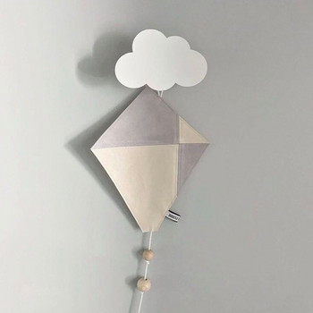 Σκανδιναβικό στυλ κινουμένων σχεδίων Cloud Παιδικό δωμάτιο Ξύλινα αυτοκόλλητα Γάντζος κρεμαστός τοίχος Διακόσμηση σπιτιού Διακόσμηση τοίχου Χειροτεχνία κρεμάστρα κλειδοθήκη τοίχου