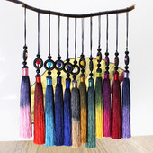 5 db Gradiens Színű Jade Gyöngyök Hosszú Bojt Medálok Barkácsolás Kézműves Ékszerek Ruházat Autótáska Otthoni Dekorációs Kiegészítők Sima Rojtok