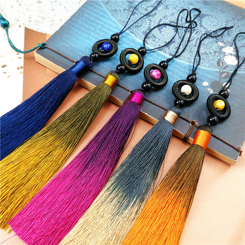 5 db Gradiens Színű Jade Gyöngyök Hosszú Bojt Medálok Barkácsolás Kézműves Ékszerek Ruházat Autótáska Otthoni Dekorációs Kiegészítők Sima Rojtok