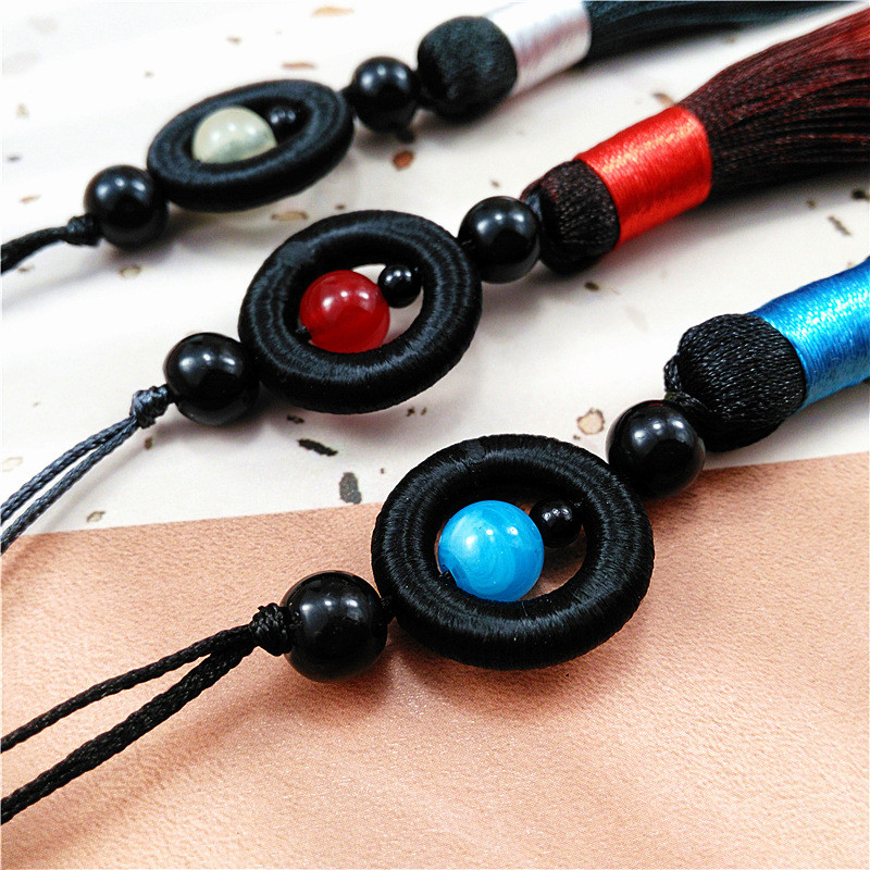 5 db Gradiens Színű Jade Gyöngyök Hosszú Bojt Medálok Barkácsolás Kézműves Ékszerek Ruházat Autótáska Otthoni Dekorációs Kiegészítők Sima Rojtok