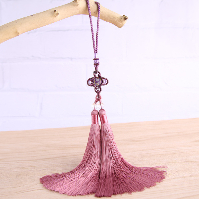 1 DB selyem kínai csomó akasztó bojt rojt kiegészítők lakástextil függöny ékszerek leletek medálok kézműves dekoratív bojtok