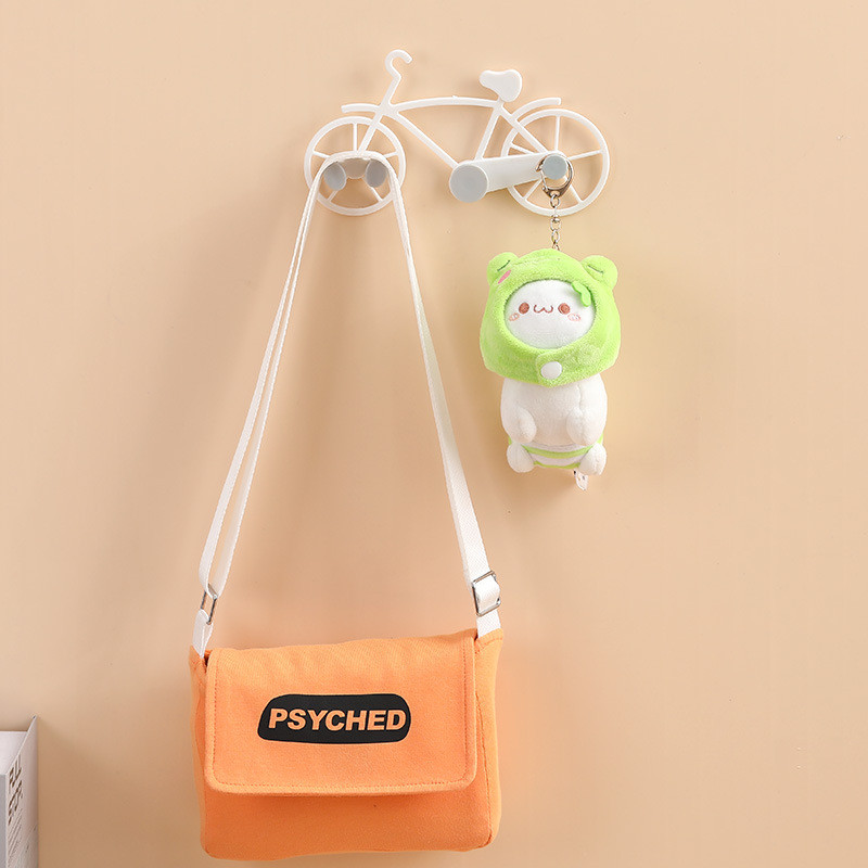 Kūrybiškos dviračio formos sienos dekoro kabliukas be perforavimo raktų krepšio vielos laikiklis Organizatoriaus kabykla Prieškambario priedų laikymo lentyna