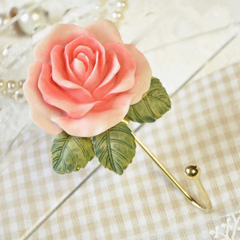 Τριαντάφυλλο Σχήμα λουλουδιού Ρητίνη με κολλώδες γάντζο Πετσέτα κλειδιού Θήκη τσάντας Κρεμάστρα Οργανωμένη ράφι αποθήκευσης Διακόσμηση σπιτιού Ράφι τοίχου
