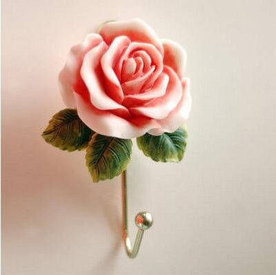 Rožu zieda formas sveķu lipīga āķa dvieļu atslēgu maisa turētājs pakaramais organizēts glabāšanas plaukts mājas dekoram sienas plaukts