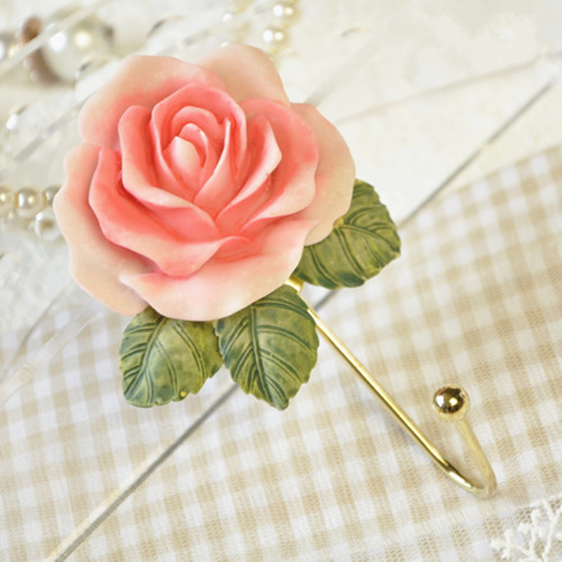 Rožu zieda formas sveķu lipīga āķa dvieļu atslēgu maisa turētājs pakaramais organizēts glabāšanas plaukts mājas dekoram sienas plaukts