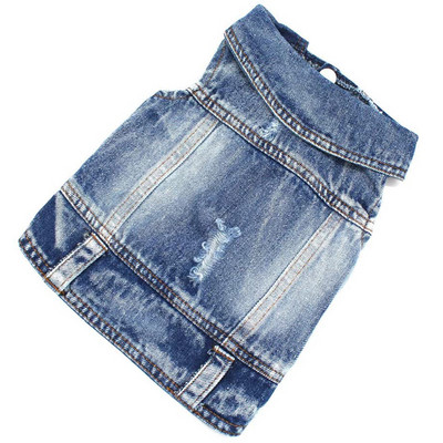 Jachetă de blugi pentru câini pentru câini de talie mică, mijlocie, Yorkie, chihuahua, buldog, beagle, haine pentru animale de companie