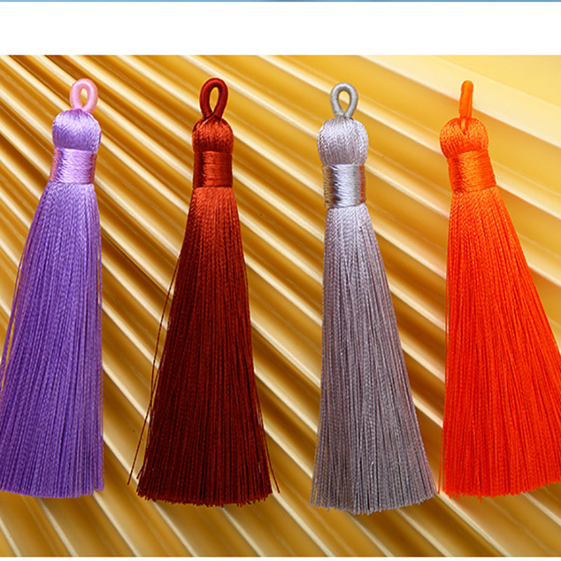 5/10 gab. 8cm mazi zīda pušķi Auskari kulons Piekariņi Amatniecība Sudraba gala vāciņi Pušķi Birstīte DIY rotaslietu izgatavošanai Piederumi