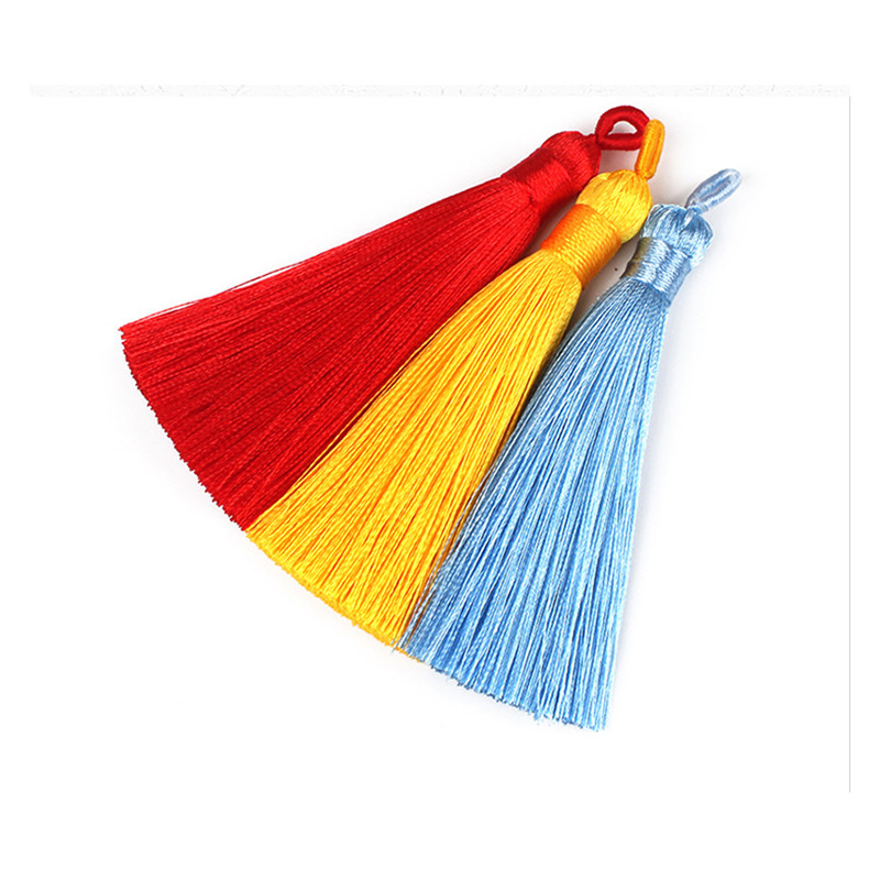 5/10 gab. 8cm mazi zīda pušķi Auskari kulons Piekariņi Amatniecība Sudraba gala vāciņi Pušķi Birstīte DIY rotaslietu izgatavošanai Piederumi