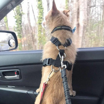 Αναβαθμισμένη ζώνη ασφαλείας αυτοκινήτου Dog Ρυθμιζόμενη ζώνη ασφαλείας Ελαστική και ανακλαστική ζώνη ασφαλείας οχήματος από νάιλον για μικρό μεσαίο μεγάλο σκύλο