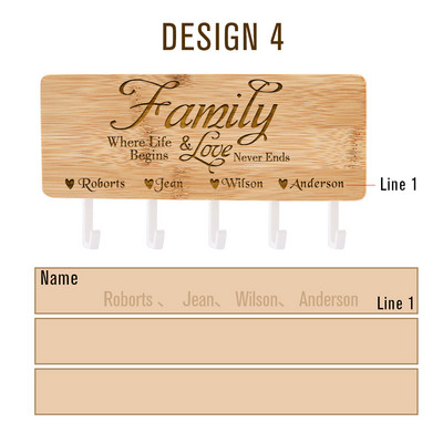 Sieninė raktų kabykla Pasirinktinis tekstas Namų durelės Atgal Raktų kabliukas Medinis laikiklis Juodi/balti Kabliukai Asmenybės Dekoratyviniai papuošalai