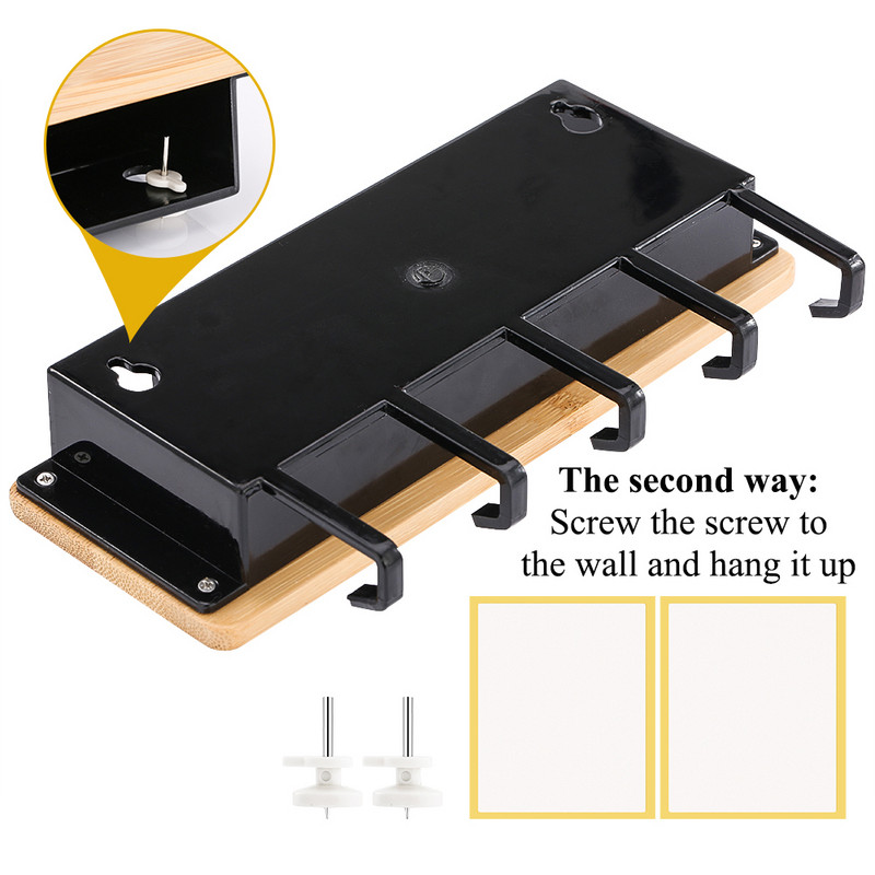 Sieninė raktų kabykla Pasirinktinis tekstas Namų durelės Atgal Raktų kabliukas Medinis laikiklis Juodi/balti Kabliukai Asmenybės Dekoratyviniai papuošalai