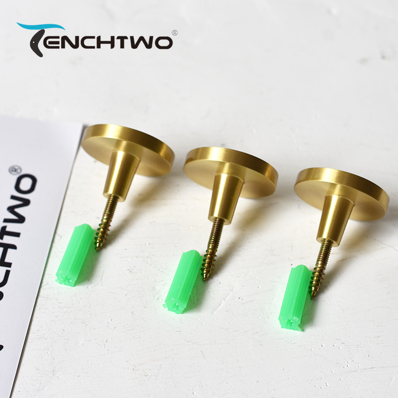 TENCHTWO ορειχάλκινη κρεμάστρα τοίχου Στρογγυλή δερμάτινη κλειδοθήκη Διακοσμητική τσάντα καπέλο ρούχων Γάντζος μαύρος πόμολο μπάνιου και επίπλων