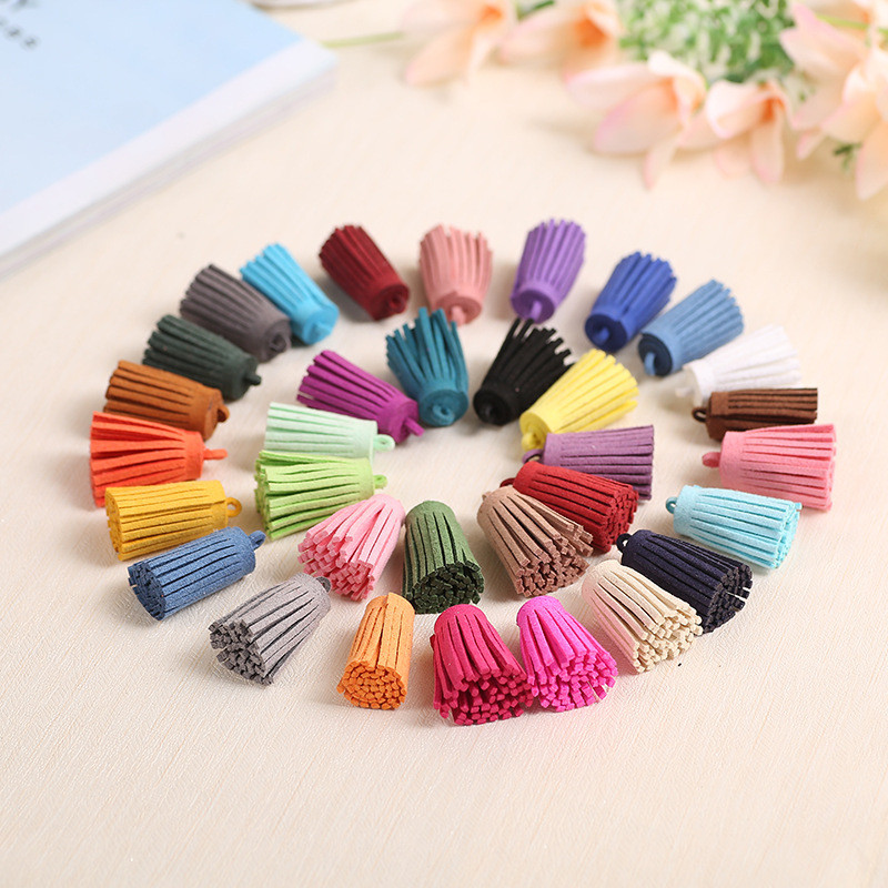 10 ΤΕΜ 3cm Mini Tassels Vintage Leather Suede Tassel Phone Tassels For DIY Craft Jewelry Findings Κρεμαστά σκουλαρίκια Αξεσουάρ