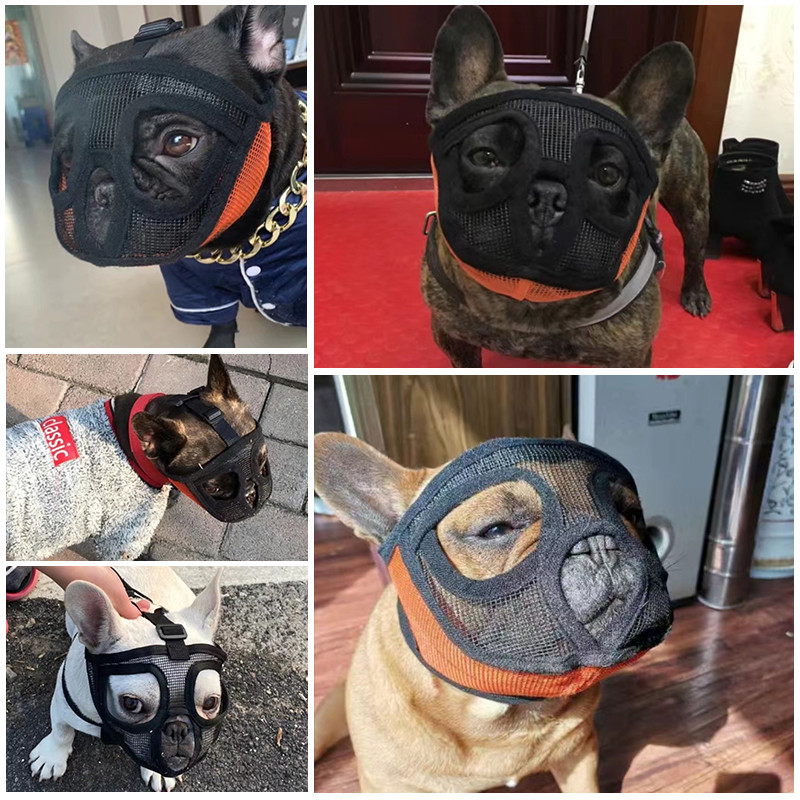 Naminių šunų snukis Reguliuojamas prancūzų buldogo snukis Šuns burnos kaukė Kvėpuojantis snukis, skirtas anti-stop lojimo reikmenims Šuns burnos apsauga