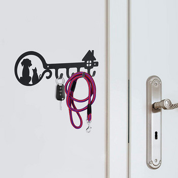 Σιδερένια κλειδοθήκη Χυτοσίδηρος Γάτες Κρεμάστρα τοίχου για σκύλους Δημιουργικός γάντζος για κλειδί ρούχων Κρεμαστά διακοσμητικά σε ευρωπαϊκό στιλ