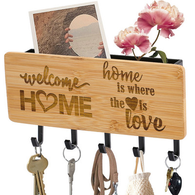 Seina võtmehoidja Koduukse tagakaunistus Loov bambusest graveeritud võtmehoidja riidepuu Väikesed muud esemed Hoiukonksud Riiul