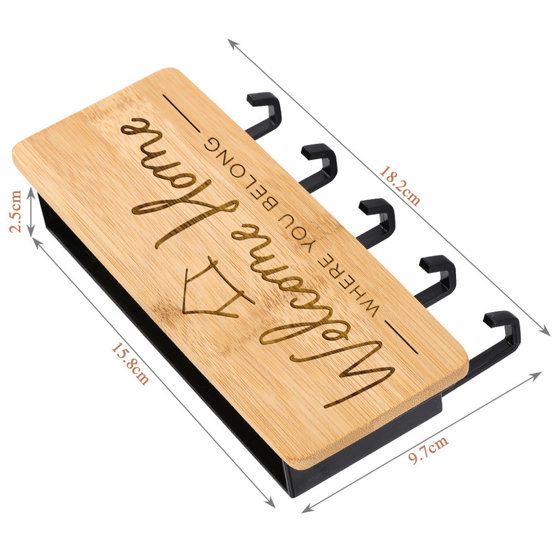 Seina võtmehoidja Koduukse tagakaunistus Loov bambusest graveeritud võtmehoidja riidepuu Väikesed muud esemed Hoiukonksud Riiul