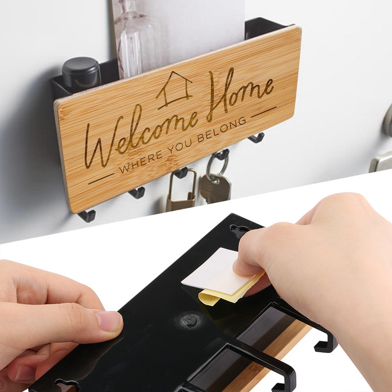 Seina võtmehoidja Koduukse tagakaunistus Loov bambusest graveeritud võtmehoidja riidepuu Väikesed muud esemed Hoiukonksud Riiul