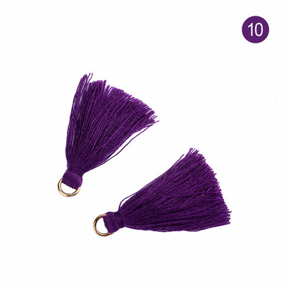 100PC 3,6CM Μίνι μεταλλικό δαχτυλίδι από πολυεστέρα βαμβακερό ύφασμα φούντα DIY κρεμαστό κόσμημα Making Fringe Trim Craft Tassel Sewing Accessories