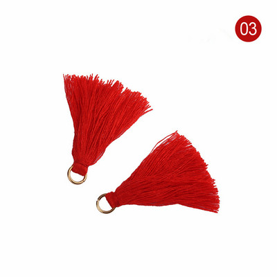 100PC 3,6CM Μίνι μεταλλικό δαχτυλίδι από πολυεστέρα βαμβακερό ύφασμα φούντα DIY κρεμαστό κόσμημα Making Fringe Trim Craft Tassel Sewing Accessories