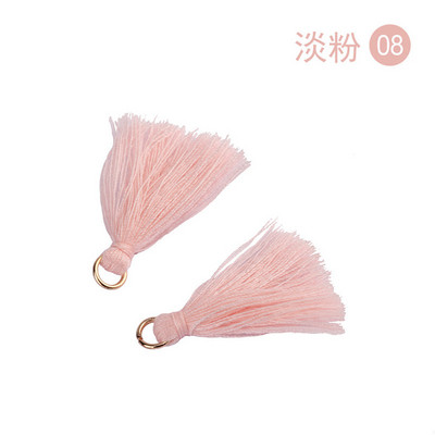 100PC 3,6CM Μίνι μεταλλικό δαχτυλίδι από πολυεστέρα βαμβακερό ύφασμα φούντα DIY κρεμαστό κόσμημα Making Fringe Trim Craft Tassel Sewing Accessories