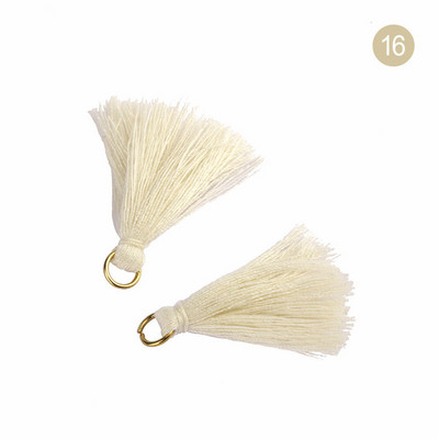 100PC 3,6CM Μίνι μεταλλικό δαχτυλίδι από πολυεστέρα βαμβακερό ύφασμα φούντα DIY κρεμαστό κόσμημα Making Fringe Trim Craft Tassel Sewing Accessories