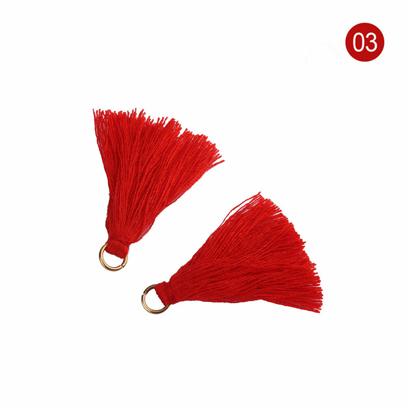 100PC 3,6CM Μίνι μεταλλικό δαχτυλίδι από πολυεστέρα βαμβακερό ύφασμα φούντα DIY κρεμαστό κόσμημα Making Fringe Trim Craft Tassel Sewing Accessories