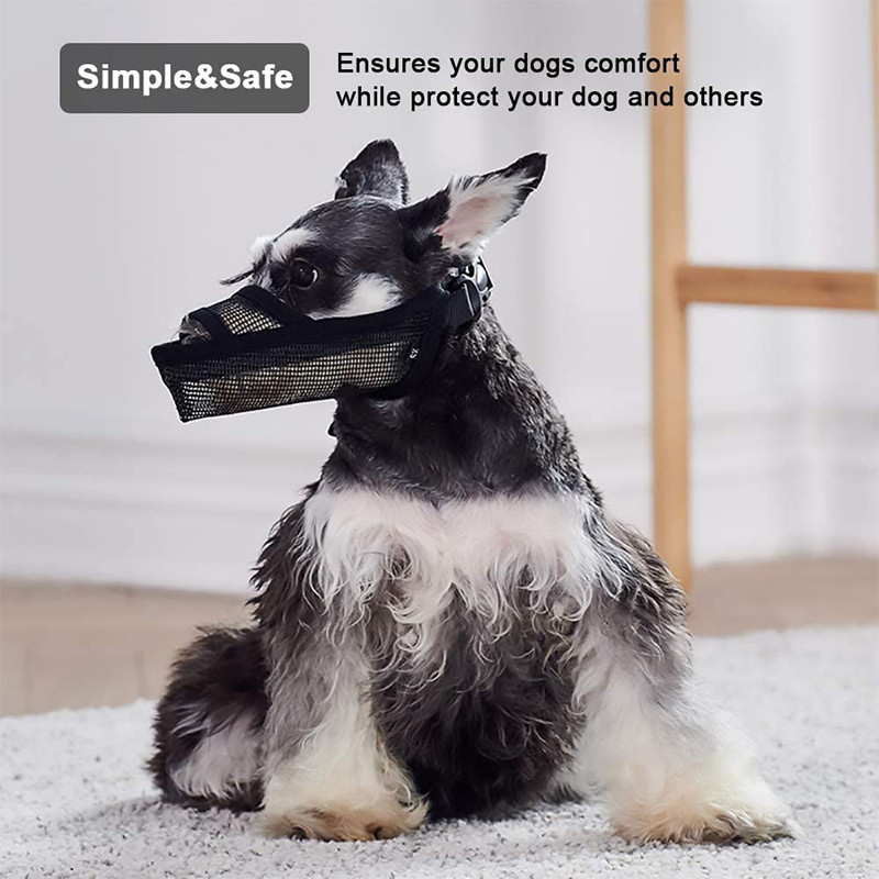 Найлонова въздушна мрежеста муцуна за кучета Дишаща и годна за пиене Намордник за домашни любимци против ухапване против лай, близане за малки, средни големи кучета