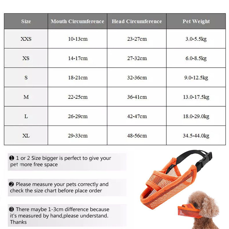 Найлонова въздушна мрежеста муцуна за кучета Дишаща и годна за пиене Намордник за домашни любимци против ухапване против лай, близане за малки, средни големи кучета