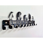 Γλυκός οικιακός γάντζος τοίχου Ράφι αποθήκευσης Μαύροι μεταλλικοί γάντζοι τοίχου Αυτοκόλλητος γάντζος Μπρελόκ Κρεμάστρα για πετσέτες κουζίνας Ρόμπα ρούχων