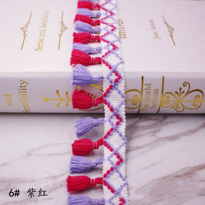 1 υάρδες/παρτίδα Φούντα με κρόσια υφασμάτινες φούντες Διακοσμητικά δαντέλα με κρόσσια με φούντες για διακόσμηση κουρτινών DIY Αξεσουάρ ραπτικής