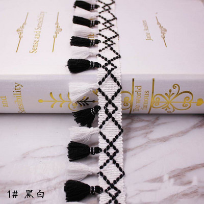 1 υάρδες/παρτίδα Φούντα με κρόσια υφασμάτινες φούντες Διακοσμητικά δαντέλα με κρόσσια με φούντες για διακόσμηση κουρτινών DIY Αξεσουάρ ραπτικής