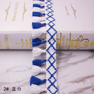 1 υάρδες/παρτίδα Φούντα με κρόσια υφασμάτινες φούντες Διακοσμητικά δαντέλα με κρόσσια με φούντες για διακόσμηση κουρτινών DIY Αξεσουάρ ραπτικής