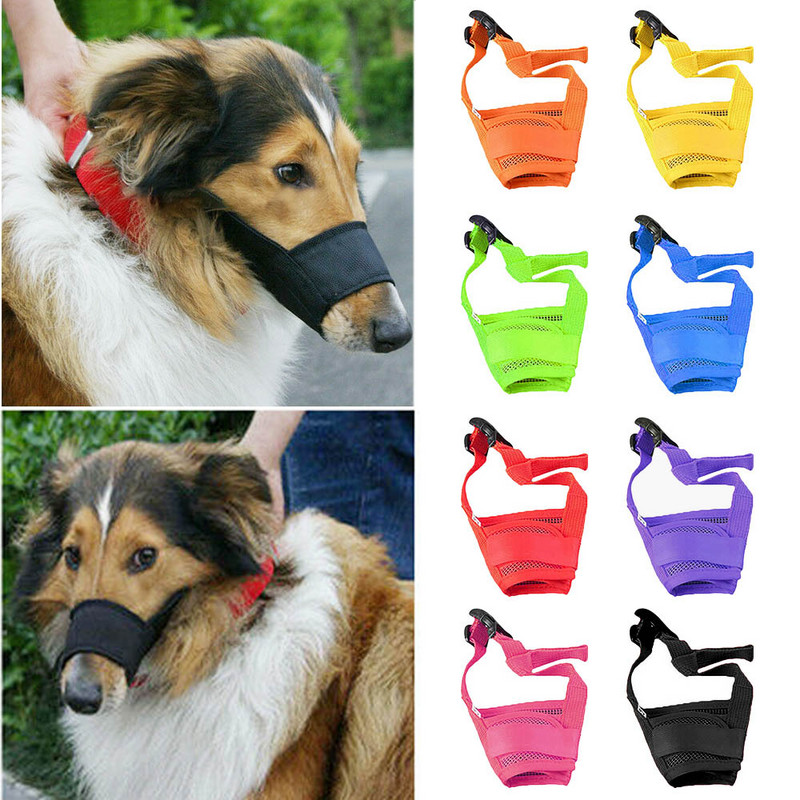 Kutya szájkosár kicsi, nagy kutyák számára Állítható hálós, légáteresztő kisállat szájkosár kutyáknak poliészter pántok Kutyatartozékok
