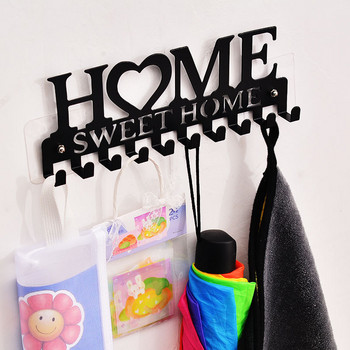 Sweet Home Метална стенна кука за окачване Поставка за съхранение на дрехи Ключодържател Куки Самозалепващ се кухненски органайзер Кука за баня