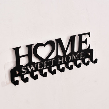 Sweet Home Μεταλλικός γάντζος τοίχος Κρεμαστός γάντζος Ράφι αποθήκευσης Ρούχα Θήκη για μπρελόκ Γάντζοι Αυτοκόλλητοι Οργανωτής κουζίνας Γάντζος μπάνιου