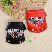 Őszi téli szélálló kisállat bőr ruházat hímzés meleg vízálló könnyen tisztítható kiváló minőségű plüss jóképű kabát ing