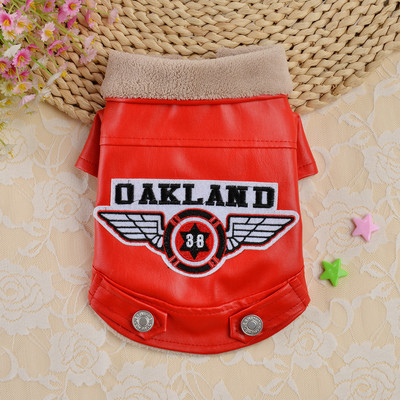 Őszi téli szélálló kisállat bőr ruházat hímzés meleg vízálló könnyen tisztítható kiváló minőségű plüss jóképű kabát ing