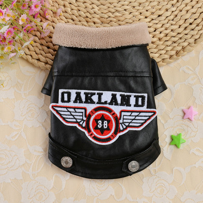 Őszi téli szélálló kisállat bőr ruházat hímzés meleg vízálló könnyen tisztítható kiváló minőségű plüss jóképű kabát ing