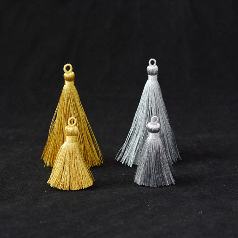 5 ΤΕΜ Χρυσό Μεταξωτό Ασημένιο Φούντες Κρεμαστό κόσμημα Κουρτίνα Ενδύματα Διακοσμητικά Αξεσουάρ Τσάντα Κλειδιά Κρεμαστό Φούντες χειροτεχνίας DIY