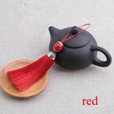 2 DB 18 cm-es függő kötél gyöngyök selyem bojt rojt varrás frufru bojt trimm Kulcsbojt barkácsoláshoz díszíteni függönytartozékok alkatrészei