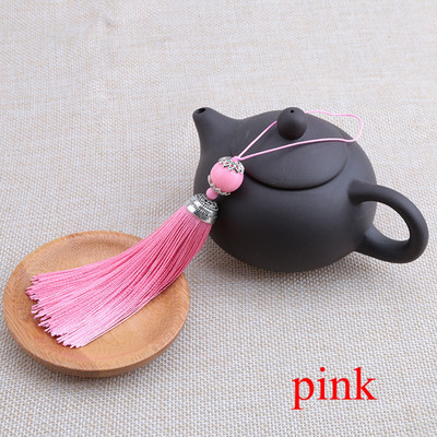 2 DB 18 cm-es függő kötél gyöngyök selyem bojt rojt varrás frufru bojt trimm Kulcsbojt barkácsoláshoz díszíteni függönytartozékok alkatrészei